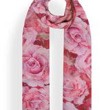 Printed Roses in Wool Silk