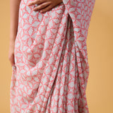 Lobster Sari in Chiffon - Powder Blue