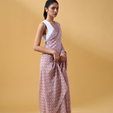 Lobster Sari in Chiffon - Powder Blue