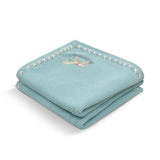 Rocking Horse Text Knit Blanket in Cotton